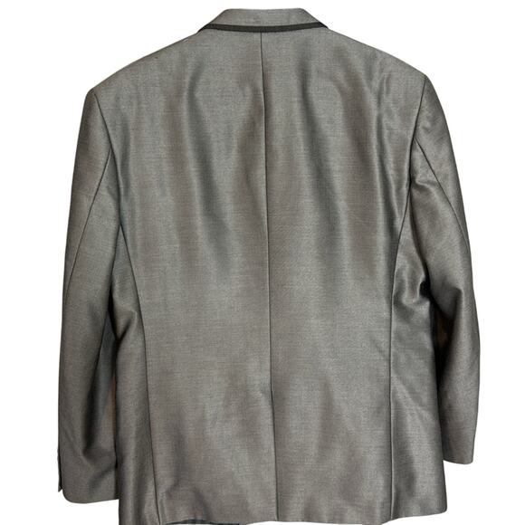 Figlio Lontano Silver Suit w/ black accents Two-piece suit 42 R pants 36 R X 30 - Picture 15 of 16